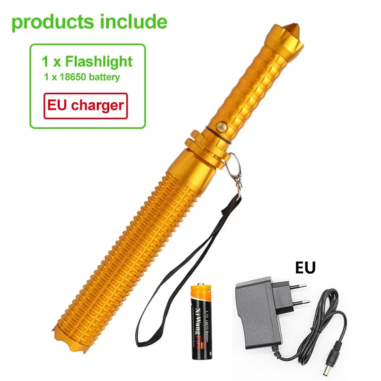 Baseball Bat LED Flashlight AluminumAlloy Focusable Zoomable Super Bright