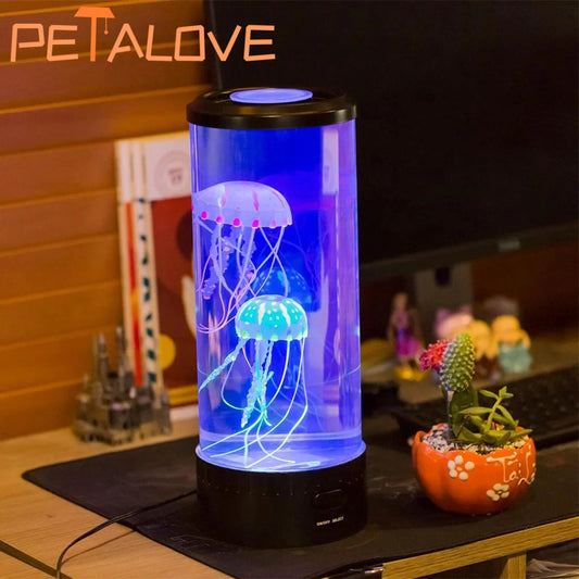 Jellyfish Lava Lamp Aquarium Ocean Night Lights 7Colors LED Jellyfish Mood Light
