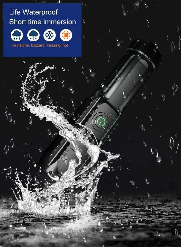 Powerful LED Flashlight 100000 Lumen Tactical Flashlights Rechargeable (waterproof)
