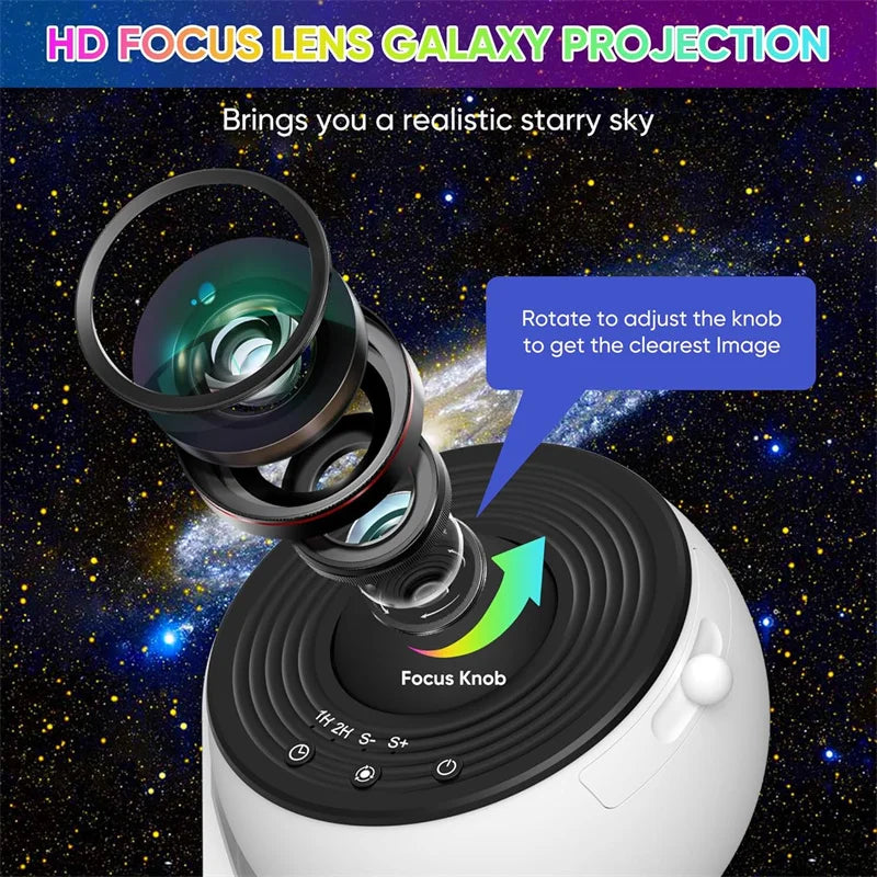 LED Night Light Galaxy Projector Starry Sky Projector 360°