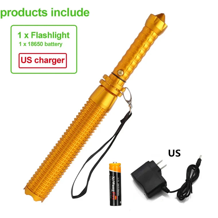 Baseball Bat LED Flashlight AluminumAlloy Focusable Zoomable Super Bright