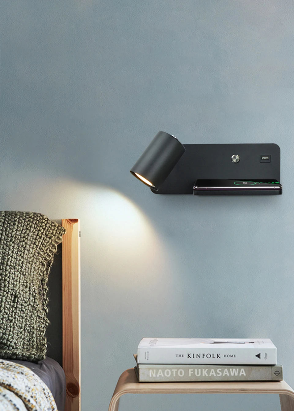 Interior Wall lamp Mobile Phone Wireless Charging and USB Charging Wall lights Bedroom lamps