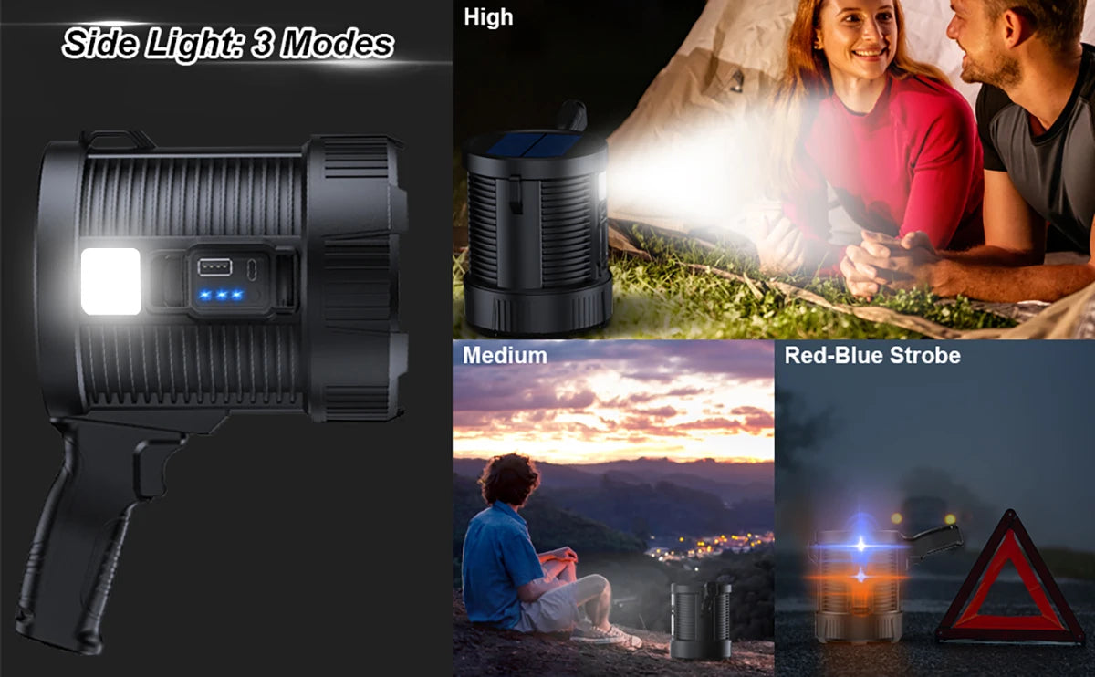 Rechargeable Super Bright Outdoor Solar Spotlights Searchlight