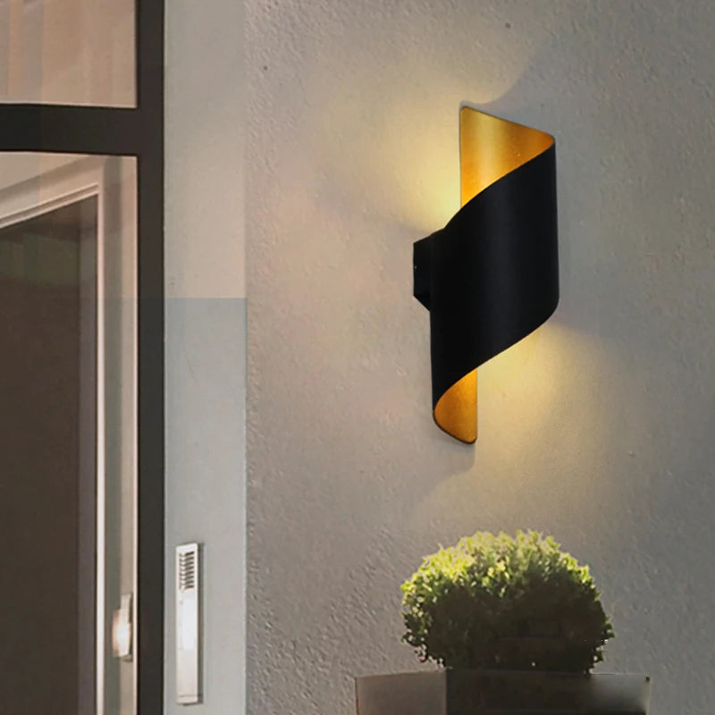 LED Wall Lamp Spiral Design10W Indoor Outdoor Wall Lights