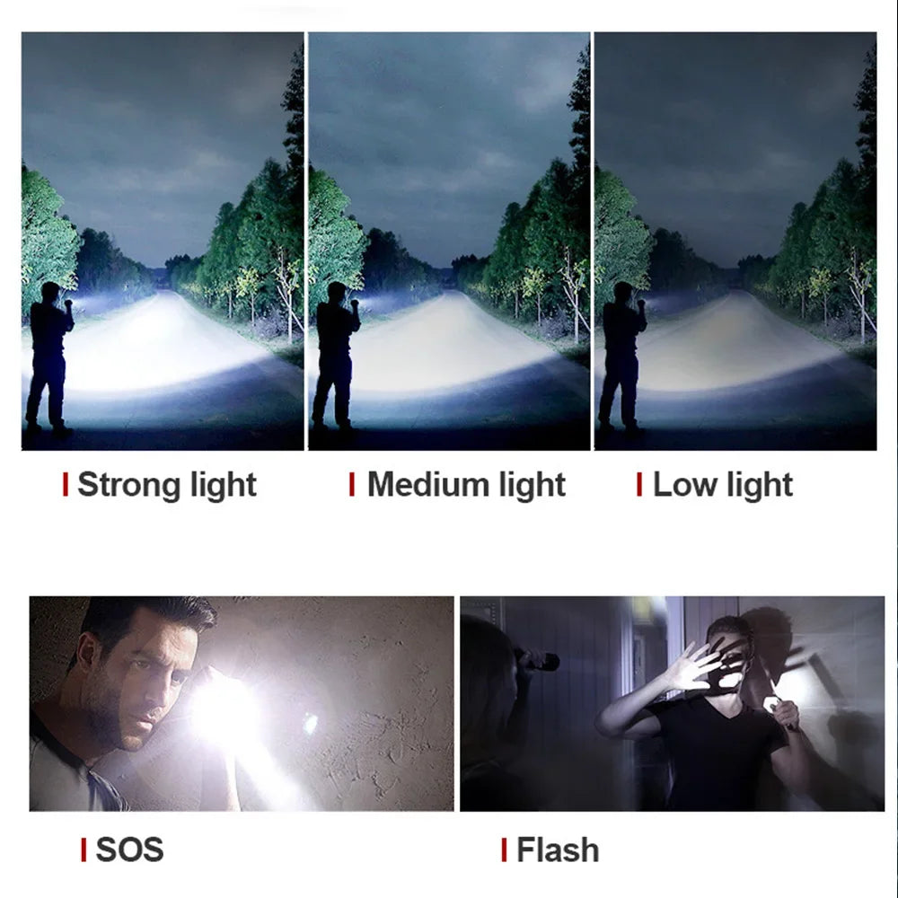 Rechargeable LED Flashlights 990000 Lumens Super Bright Portable Flashlights
