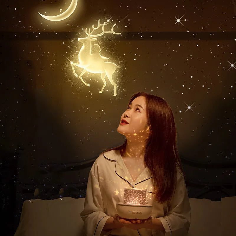 Starry Projector Night Light Rotating Sky Moon Lamp Galaxy Lamp