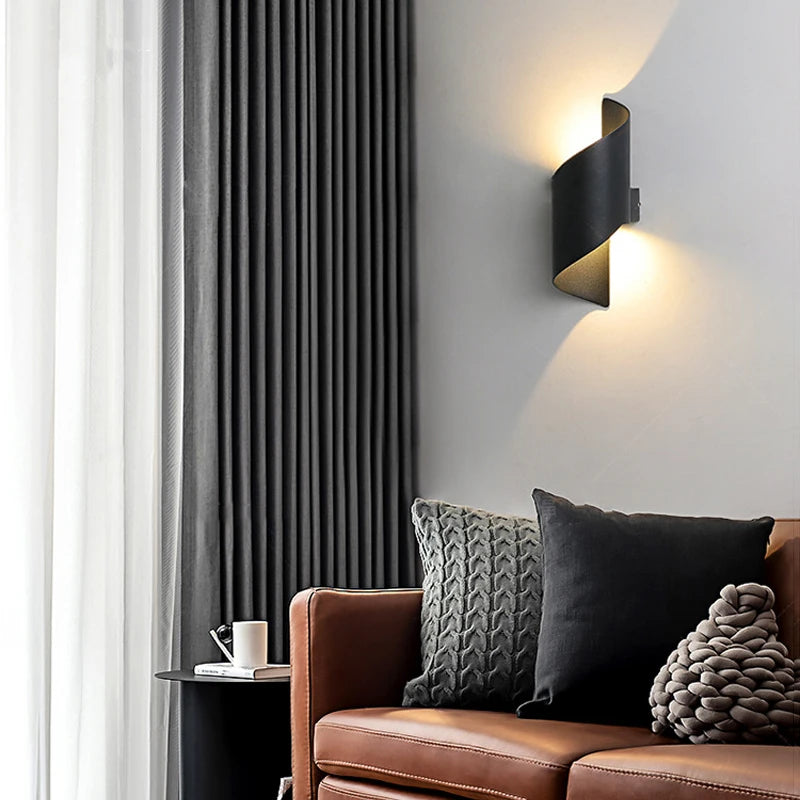 LED Wall Lamp Spiral Design10W Indoor Outdoor Wall Lights
