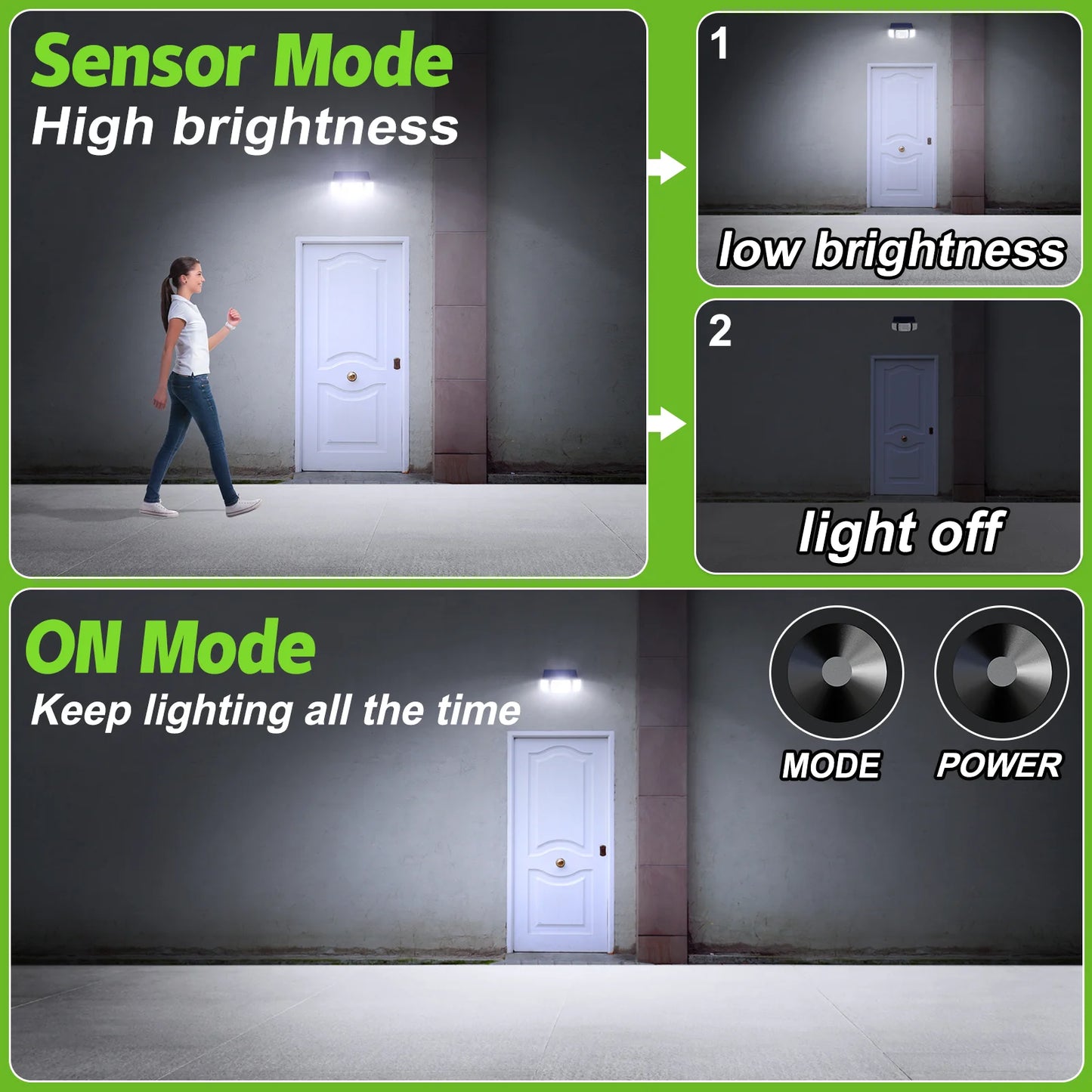 Solar Lights Outdoor with 3 Modes Motion Sensor Super Bright Wall Lamp (Waterproof )