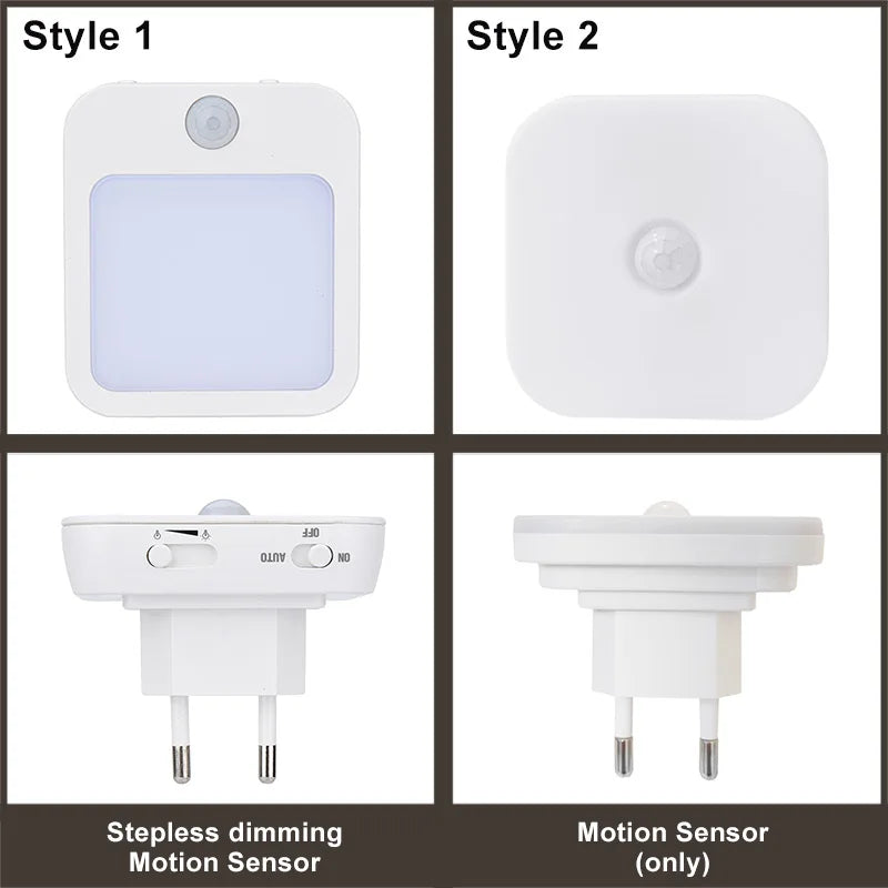 Wireless Night Light Motion Sensor With LED Light EU Plug Lamps