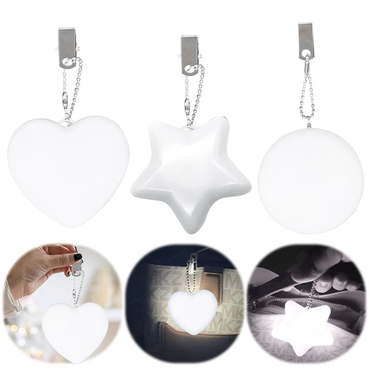 LED Handbag Light Bag Lamp Heart Round Star Shaped Touch Sensor