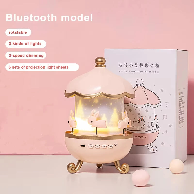 Sky Projection Small Night Light Carousel Horse Remote Control bluetooth