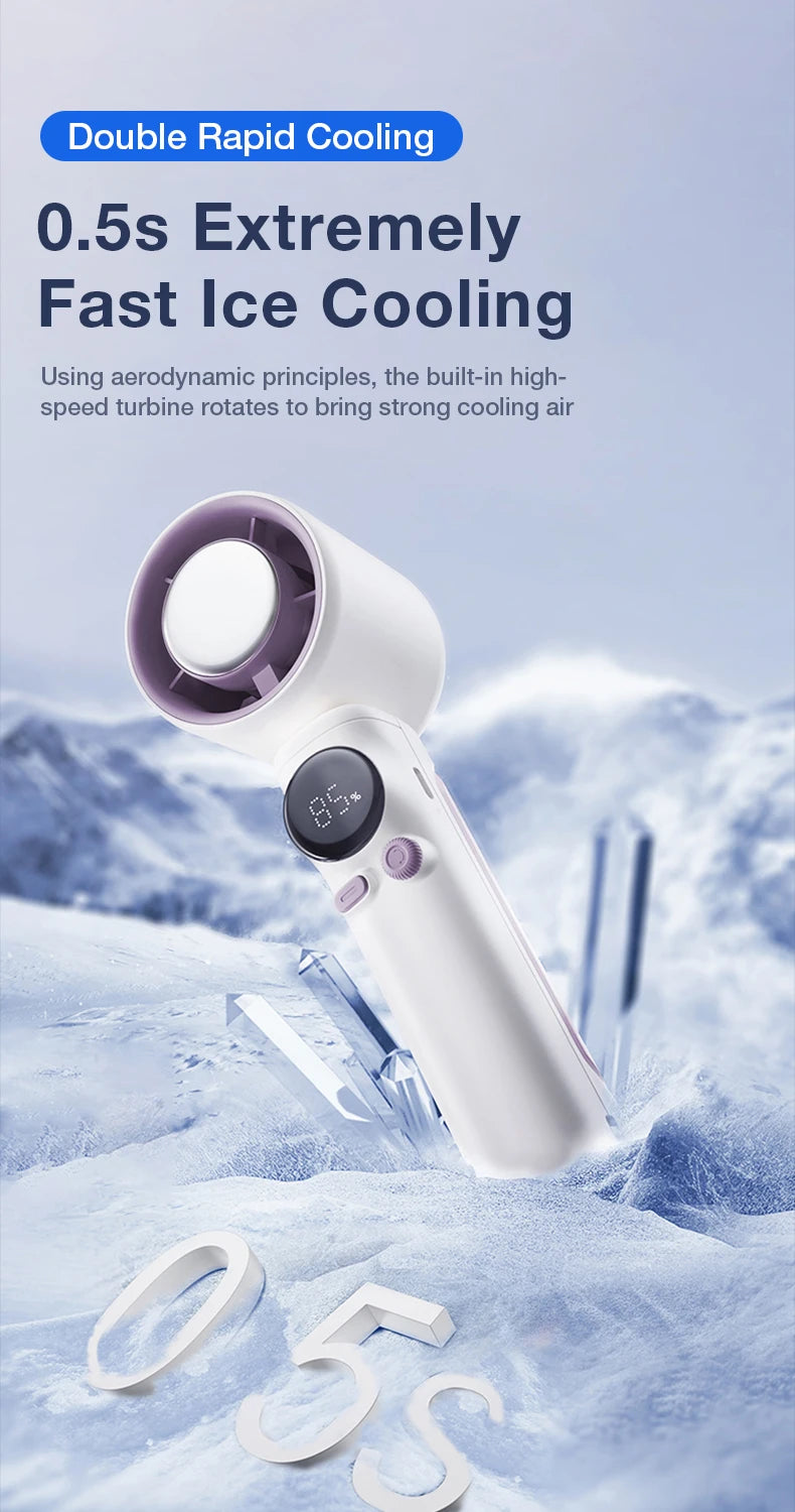 NEW Handheld Turbo Fan Portable USB rechargable