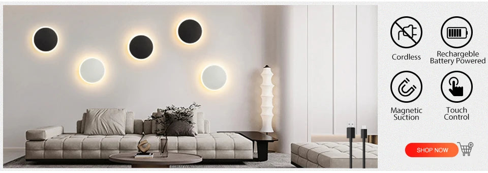 Interior Wall lamp Mobile Phone Wireless Charging and USB Charging Wall lights Bedroom lamps