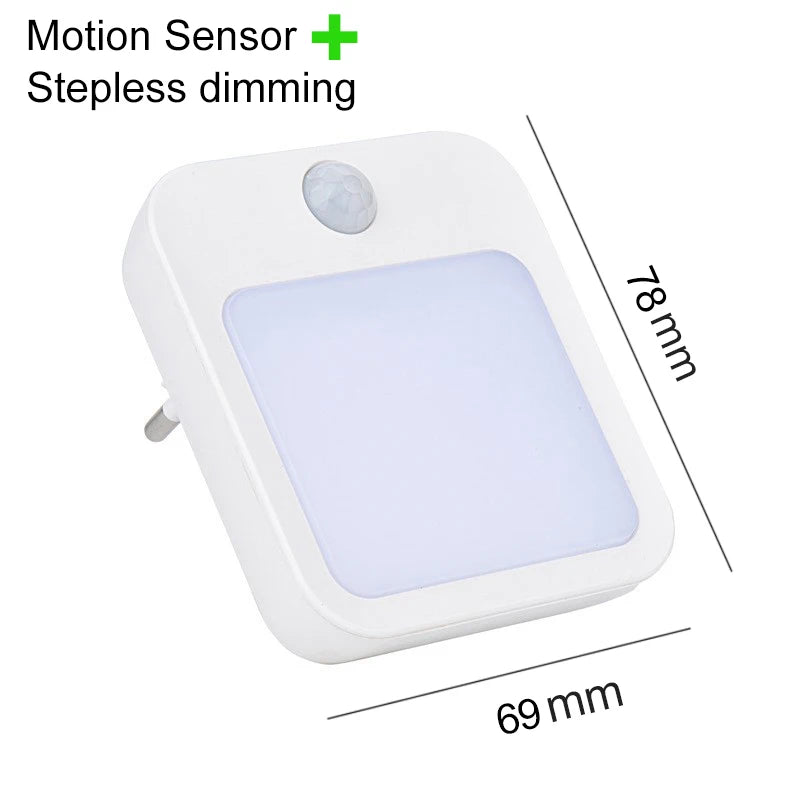 Wireless Night Light Motion Sensor With LED Light EU Plug Lamps