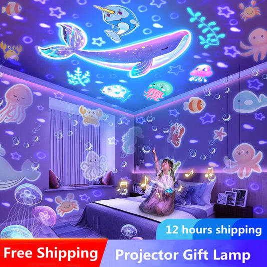 Starry Projector Night Light Rotating Sky Moon Lamp Galaxy Lamp