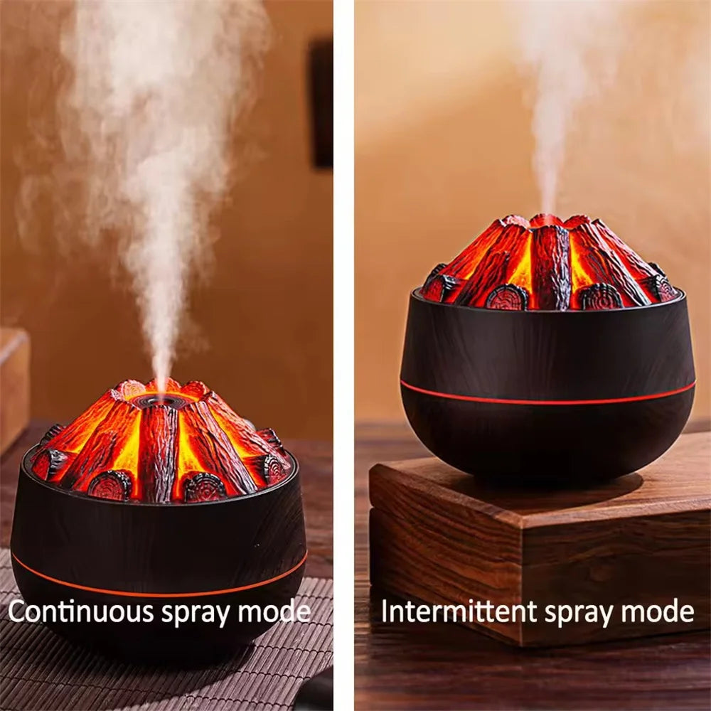 Charcoal Flame Humidifier for Bedroom Office Night Light