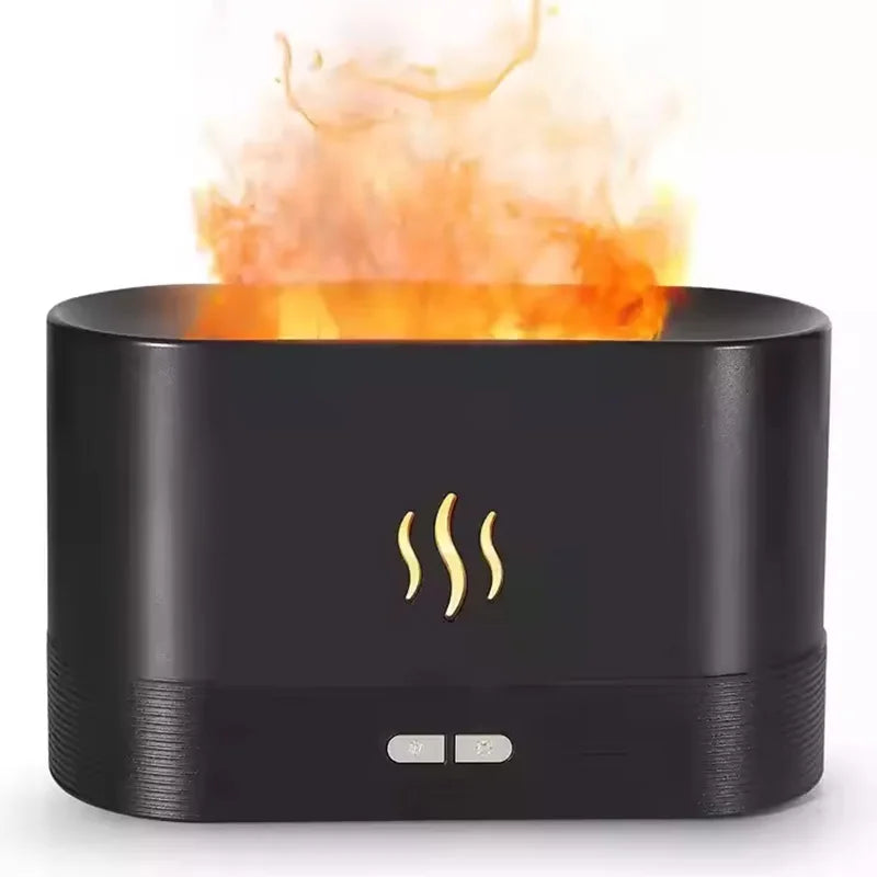 LED Lighting Ultrasonic Air Humidifier Colorful Flame Fragrance Essential Oil Lamp Perfume Simulation Air Humidifier