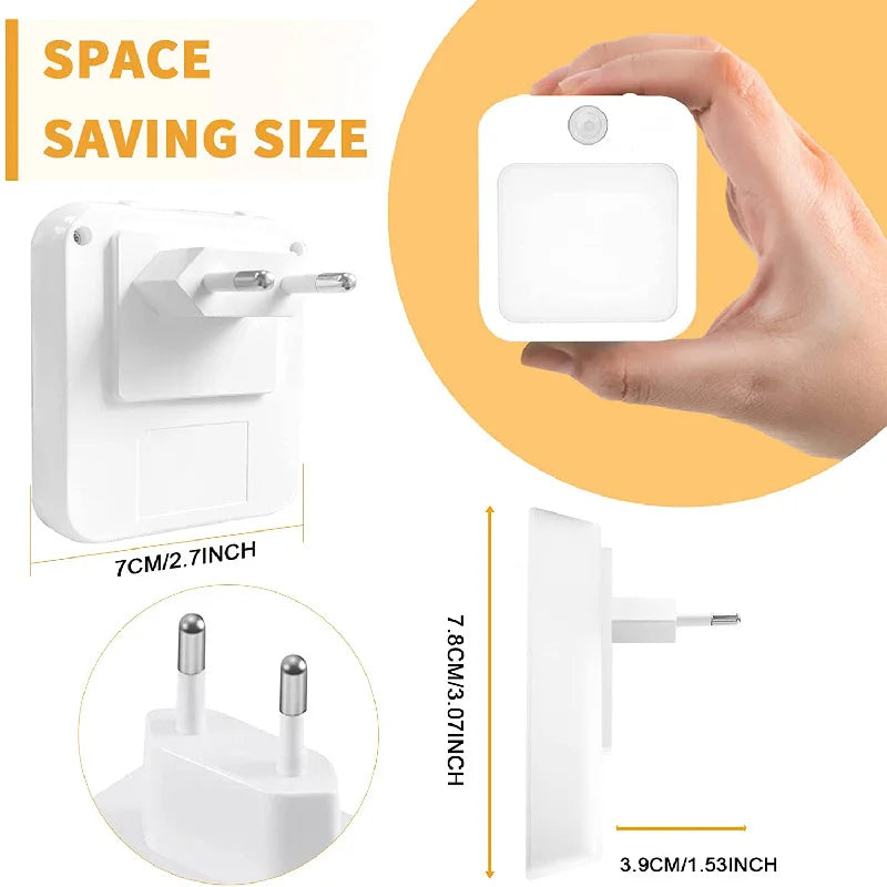 Wireless Night Light Motion Sensor With LED Light EU Plug Lamps