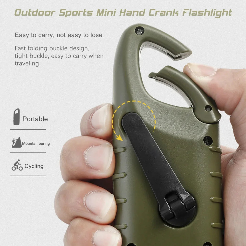 LED Flashlight Hand Crank Solar Powered Rechargeable