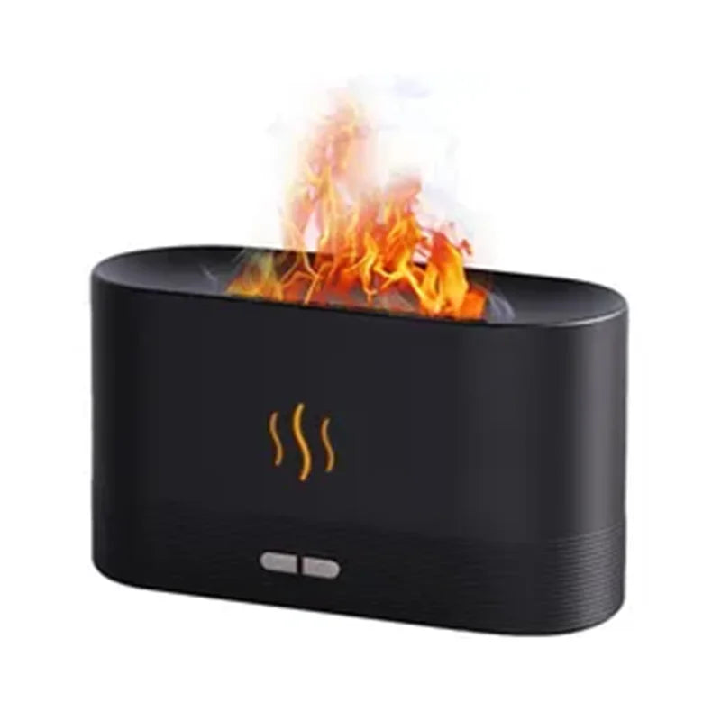 LED Lighting Ultrasonic Air Humidifier Colorful Flame Fragrance Essential Oil Lamp Perfume Simulation Air Humidifier