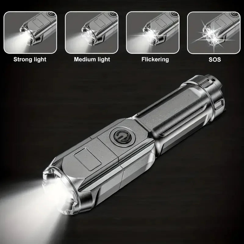 LED Flashlight Strong Light USB Rechargeable Waterproof  Zoom Emergency Lights For Outdoor