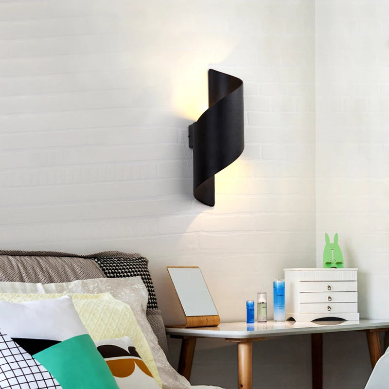 LED Wall Lamp Spiral Design10W Indoor Outdoor Wall Lights