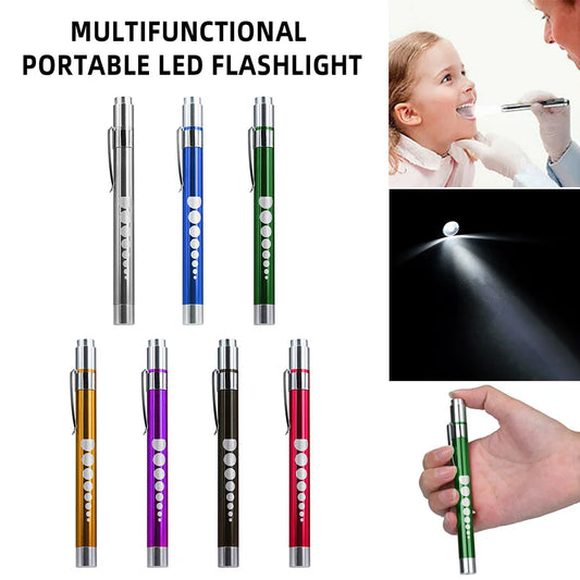 LED Flashlight Work Light First Aid Pen Pocket Light