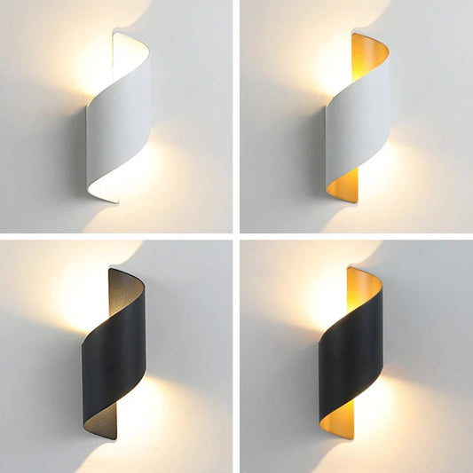 LED Wall Lamp Spiral Design10W Indoor Outdoor Wall Lights
