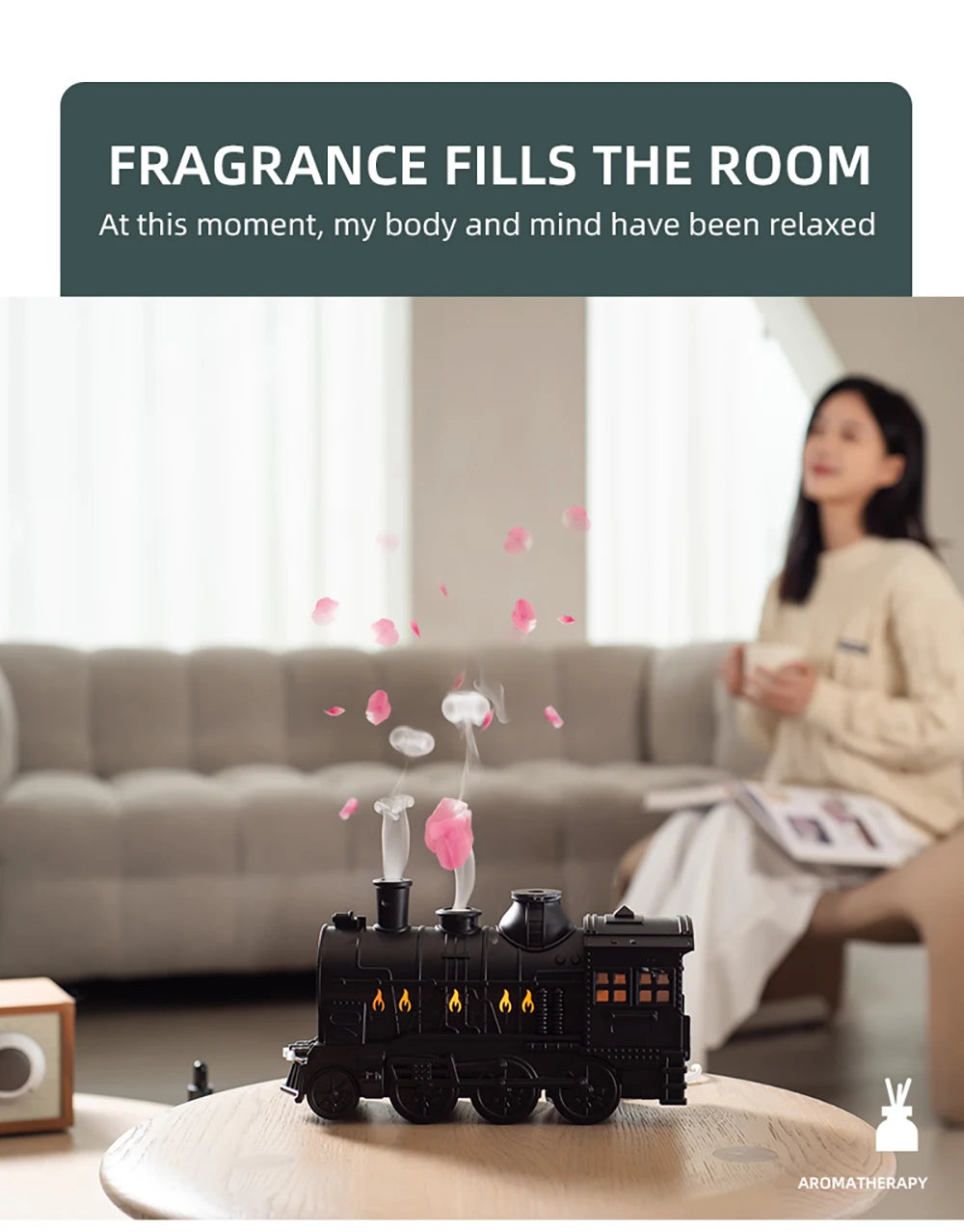 Train Air Humidifier Ultrasonic Aromatherapy Diffusers Mist Maker Fragrance Essential Oil Aroma Remote control