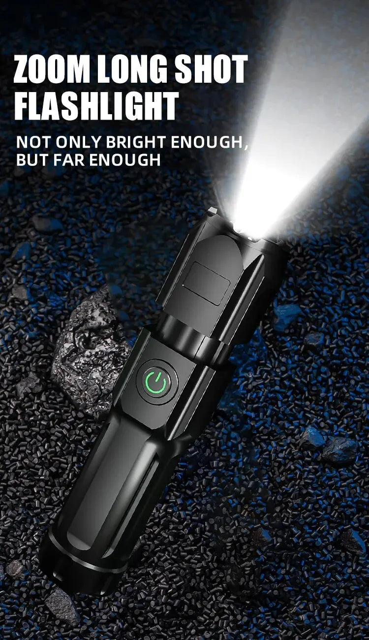 Powerful LED Flashlight 100000 Lumen Tactical Flashlights Rechargeable (waterproof)