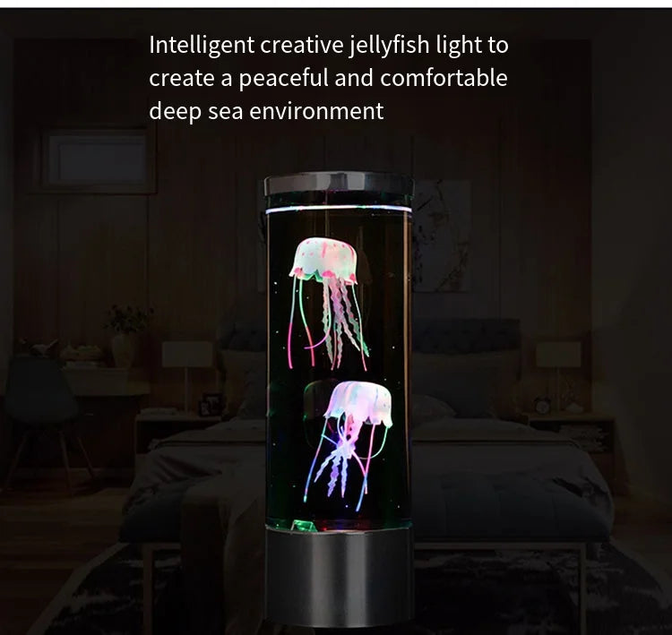 Jellyfish Lava Lamp Aquarium Ocean Night Lights 7Colors LED Jellyfish Mood Light
