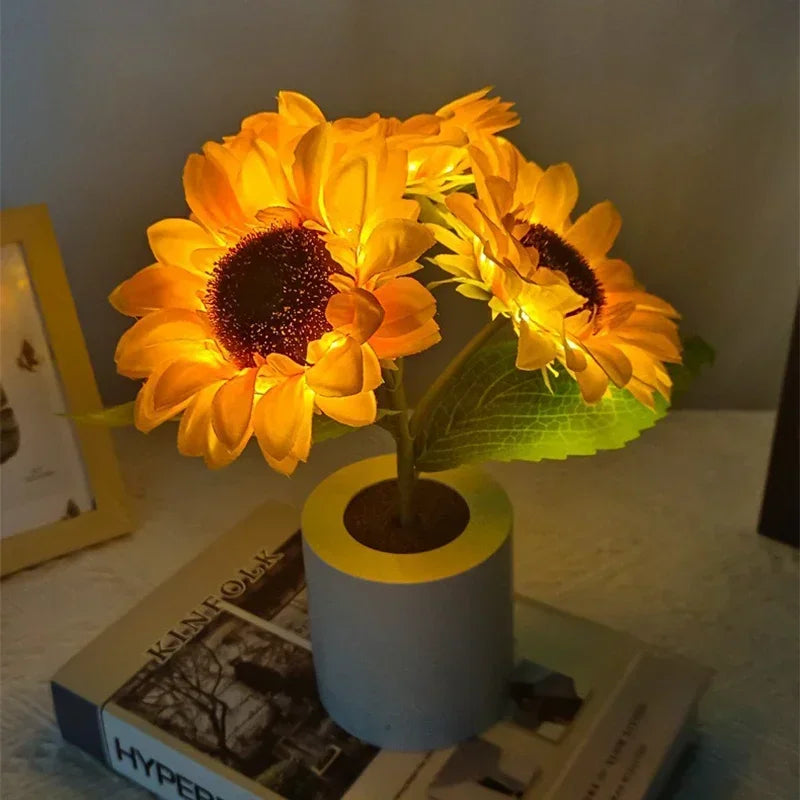 3 LED Night Light Rechargeable Sunflower Lights Interior Lighting Bedroom lamp