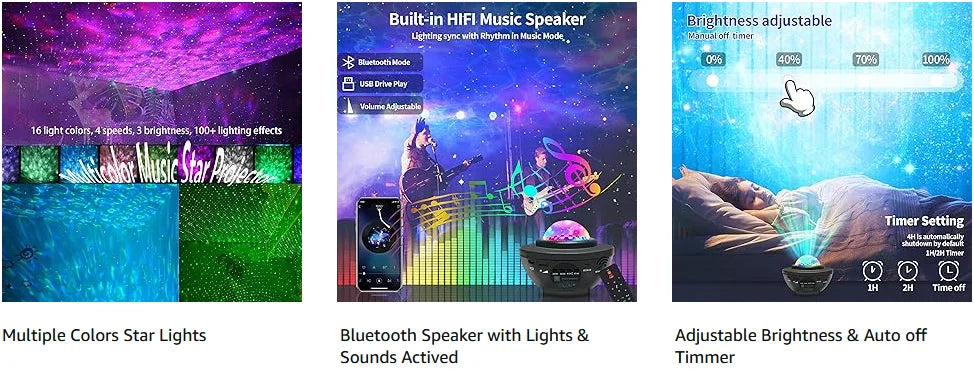 Galaxy Projector Star Projector Bluetooth Speakers Night