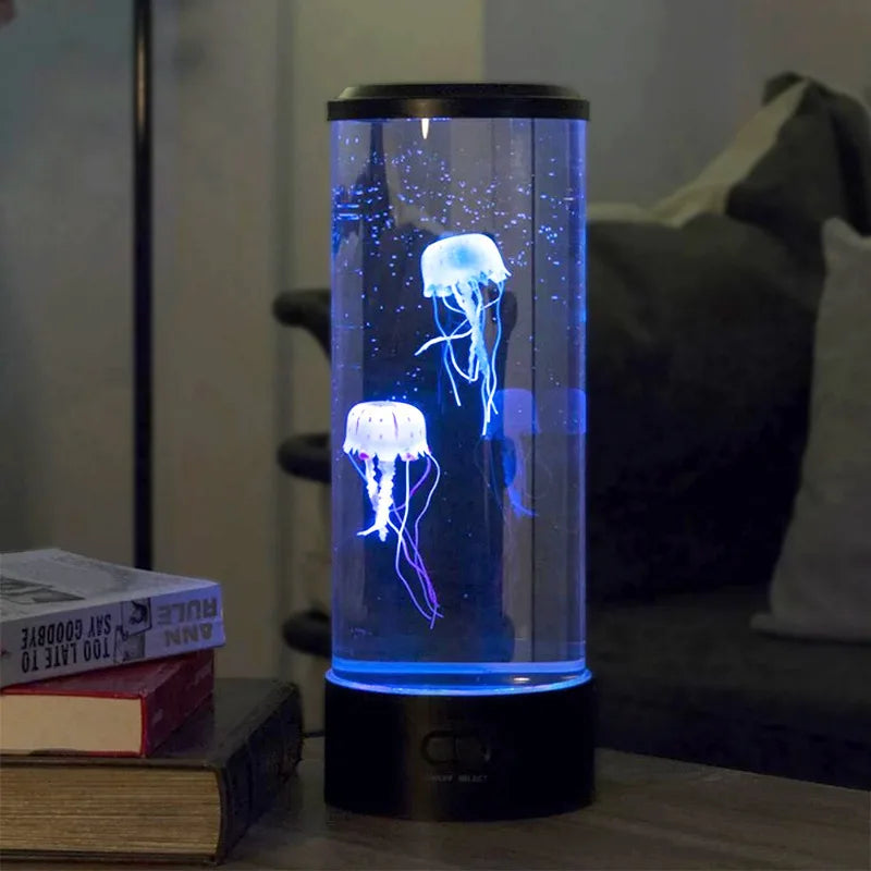 Jellyfish Lava Lamp Aquarium Ocean Night Lights 7Colors LED Jellyfish Mood Light