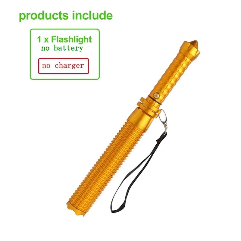 Baseball Bat LED Flashlight AluminumAlloy Focusable Zoomable Super Bright