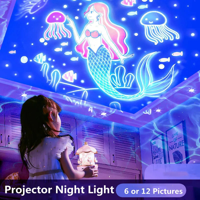Starry Projector Night Light Rotating Sky Moon Lamp Galaxy Lamp