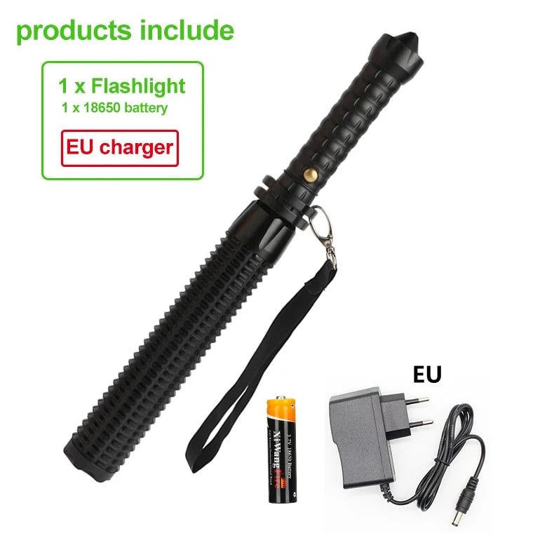 Baseball Bat LED Flashlight AluminumAlloy Focusable Zoomable Super Bright