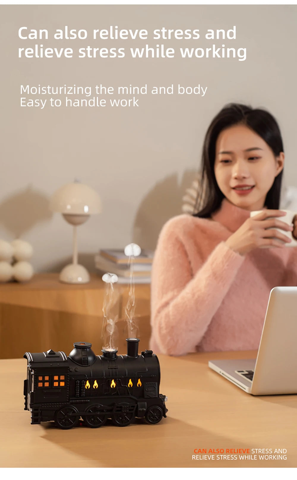 Train Air Humidifier Ultrasonic Aromatherapy Diffusers Mist Maker Fragrance Essential Oil Aroma Remote control