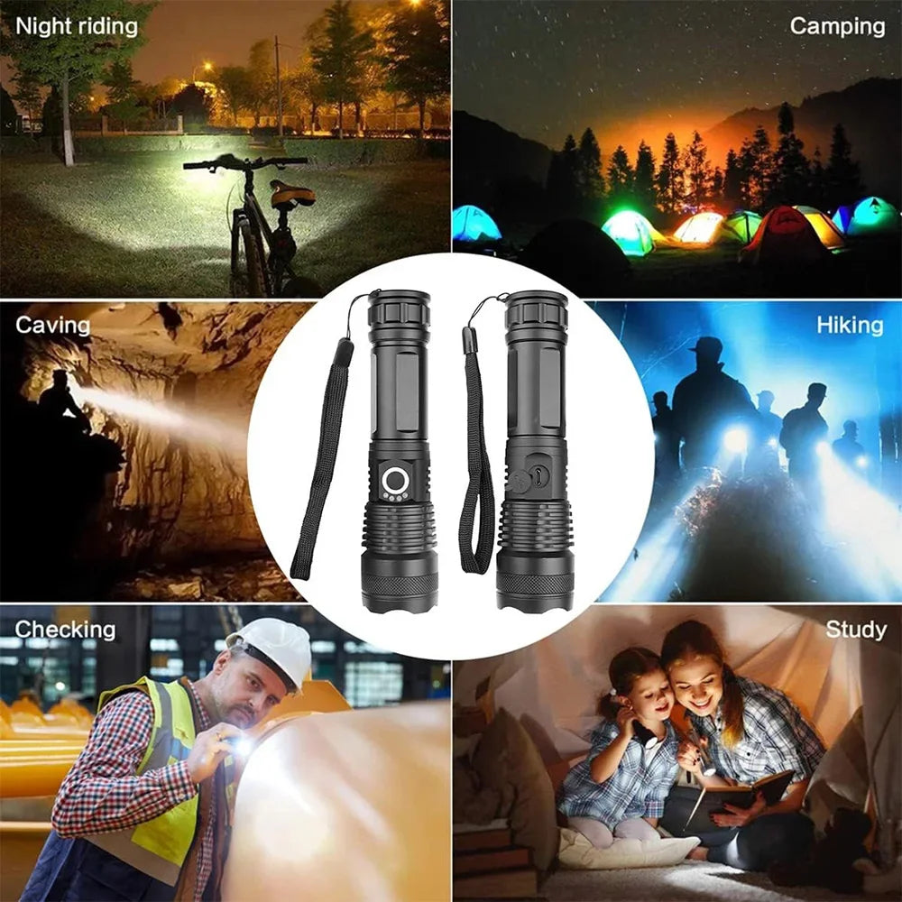 Rechargeable LED Flashlights 990000 Lumens Super Bright Portable Flashlights