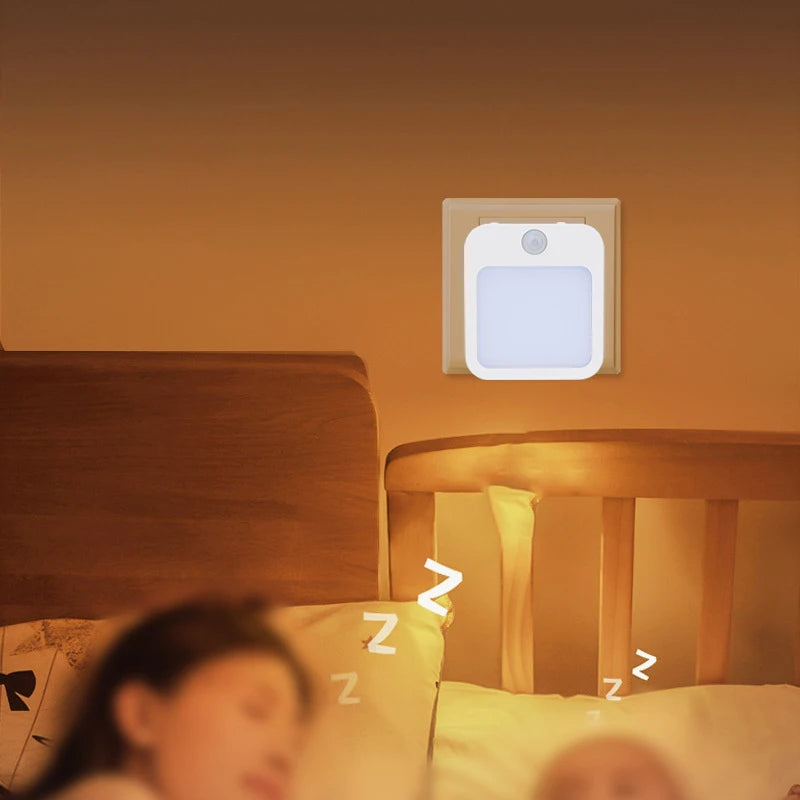 Wireless Night Light Motion Sensor With LED Light EU Plug Lamps