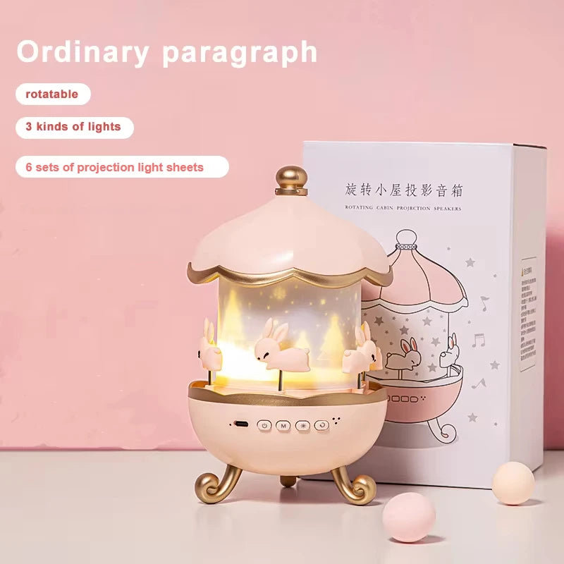 Sky Projection Small Night Light Carousel Horse Remote Control bluetooth