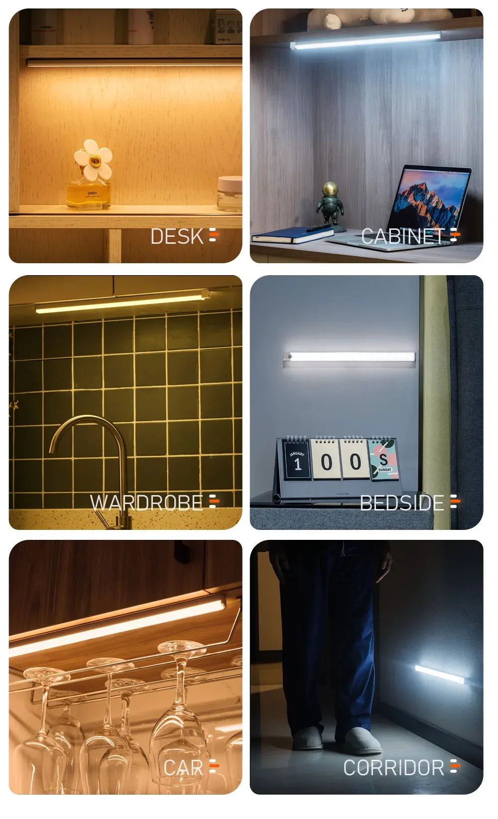 LED Night Lights Wireless Motion Sensor Wall Light