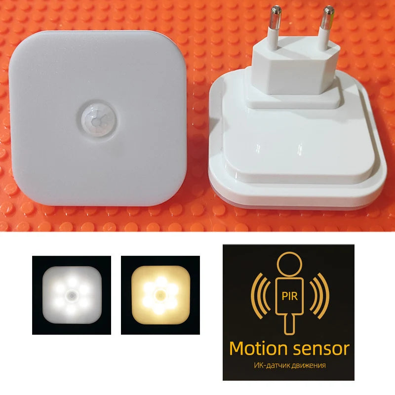 Wireless Night Light Motion Sensor With LED Light EU Plug Lamps