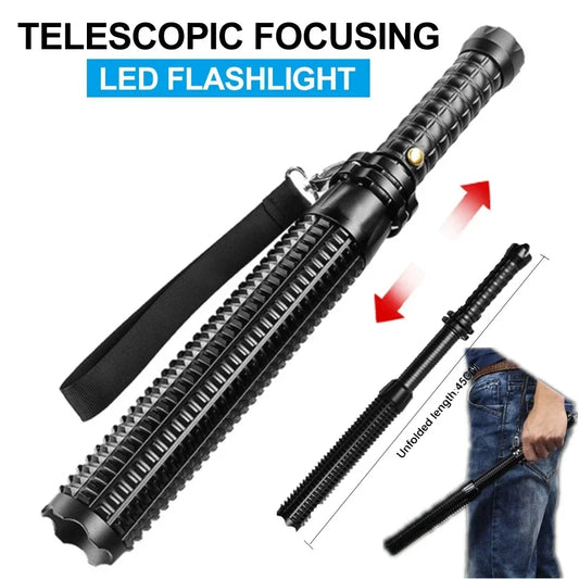 Baseball Bat LED Flashlight AluminumAlloy Focusable Zoomable Super Bright