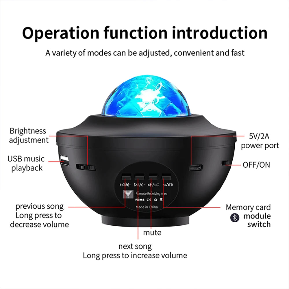 Galaxy Projector Star Projector Bluetooth Speakers Night