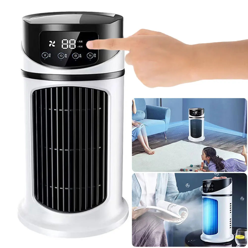 Portable Air Conditioner Fan 6-Hour Timer Air Cooling Fan 6-Speed Personal Air Cooler with Humidifier