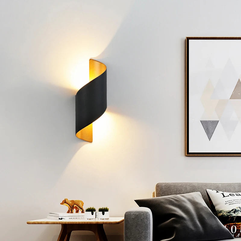 LED Wall Lamp Spiral Design10W Indoor Outdoor Wall Lights