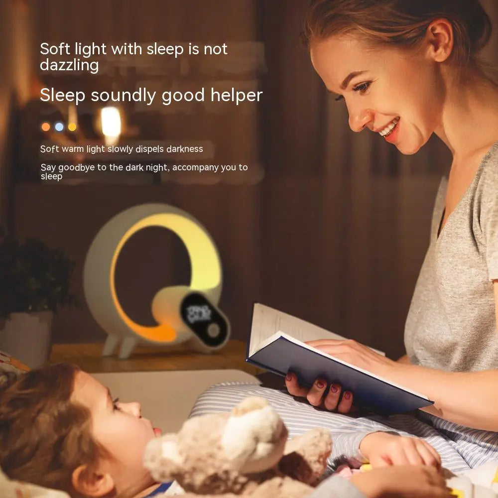 Creative Q Light Analog Sunrise Digital Display Alarm Clock Bluetooth  LED Light
