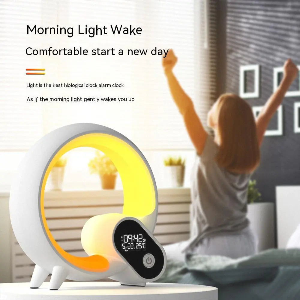 Creative Q Light Analog Sunrise Digital Display Alarm Clock Bluetooth  LED Light